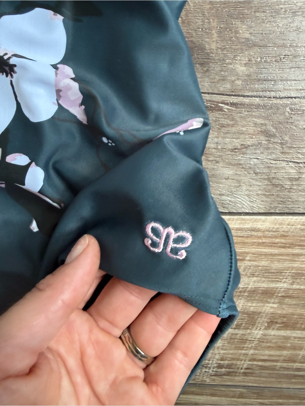 Albion Teal One-Piece Swimsuit with Pink Floral Print - Picture 4 of 6